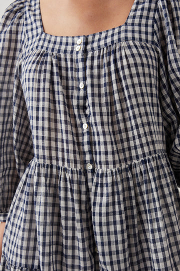 PIPPA SAILOR CHECK DRESS - DETAIL