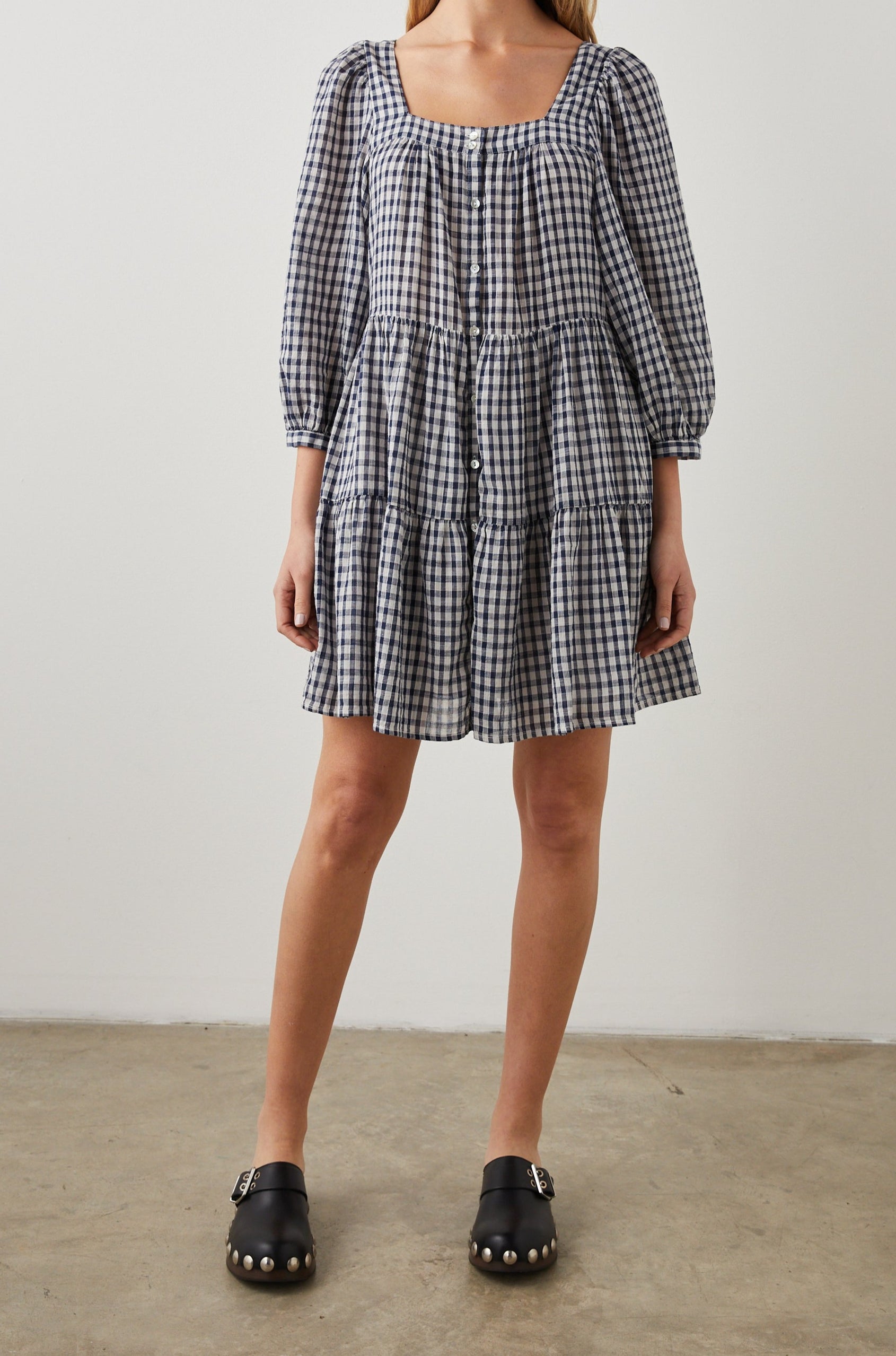 PIPPA SAILOR CHECK DRESS - FRONT FULL BODY