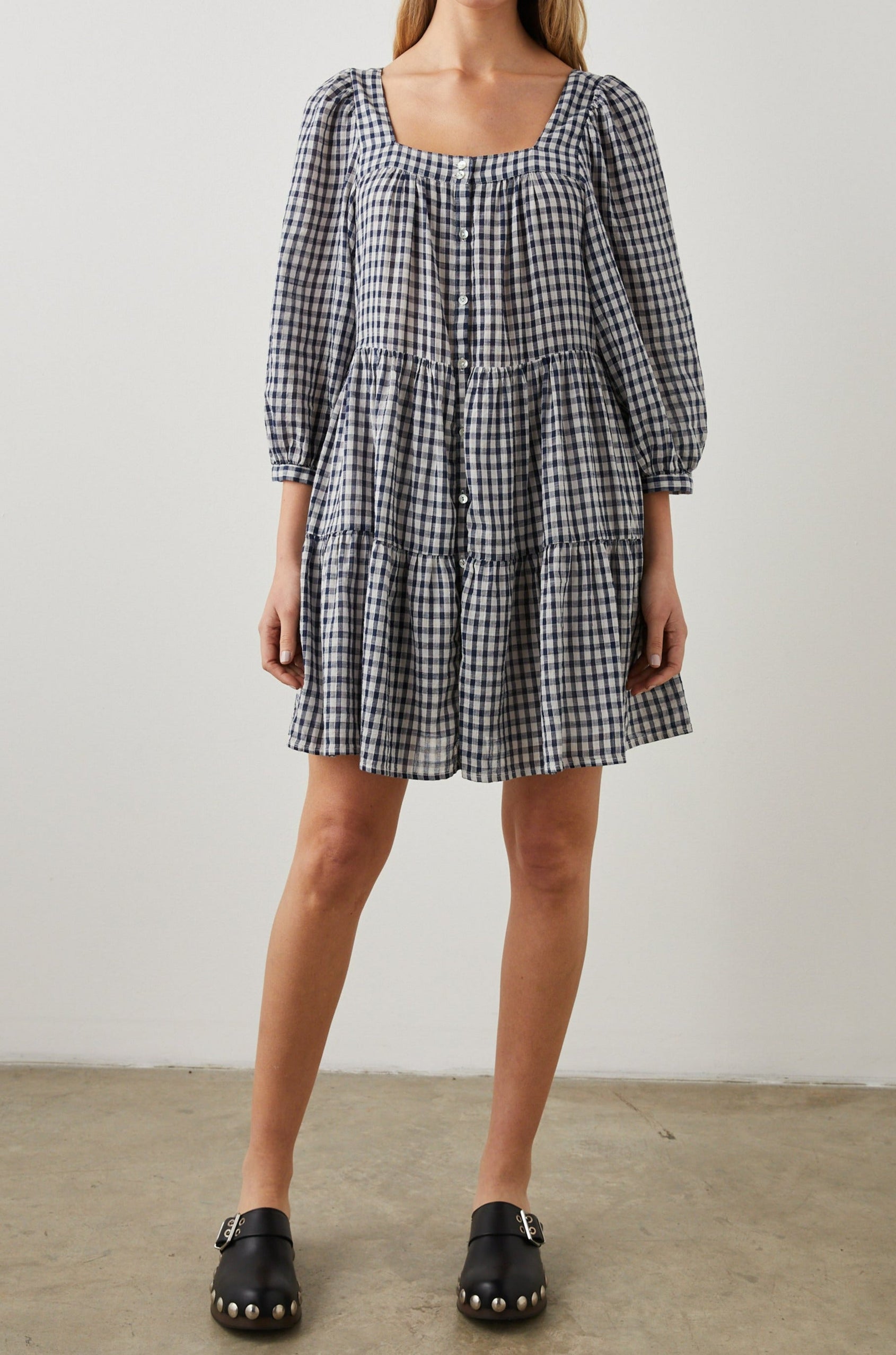 PIPPA SAILOR CHECK DRESS - FRONT FULL BODY