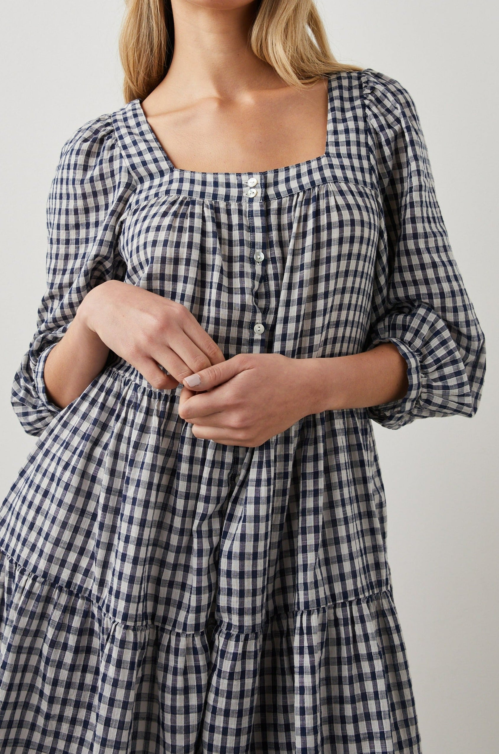 PIPPA SAILOR CHECK DRESS - HALF BODY