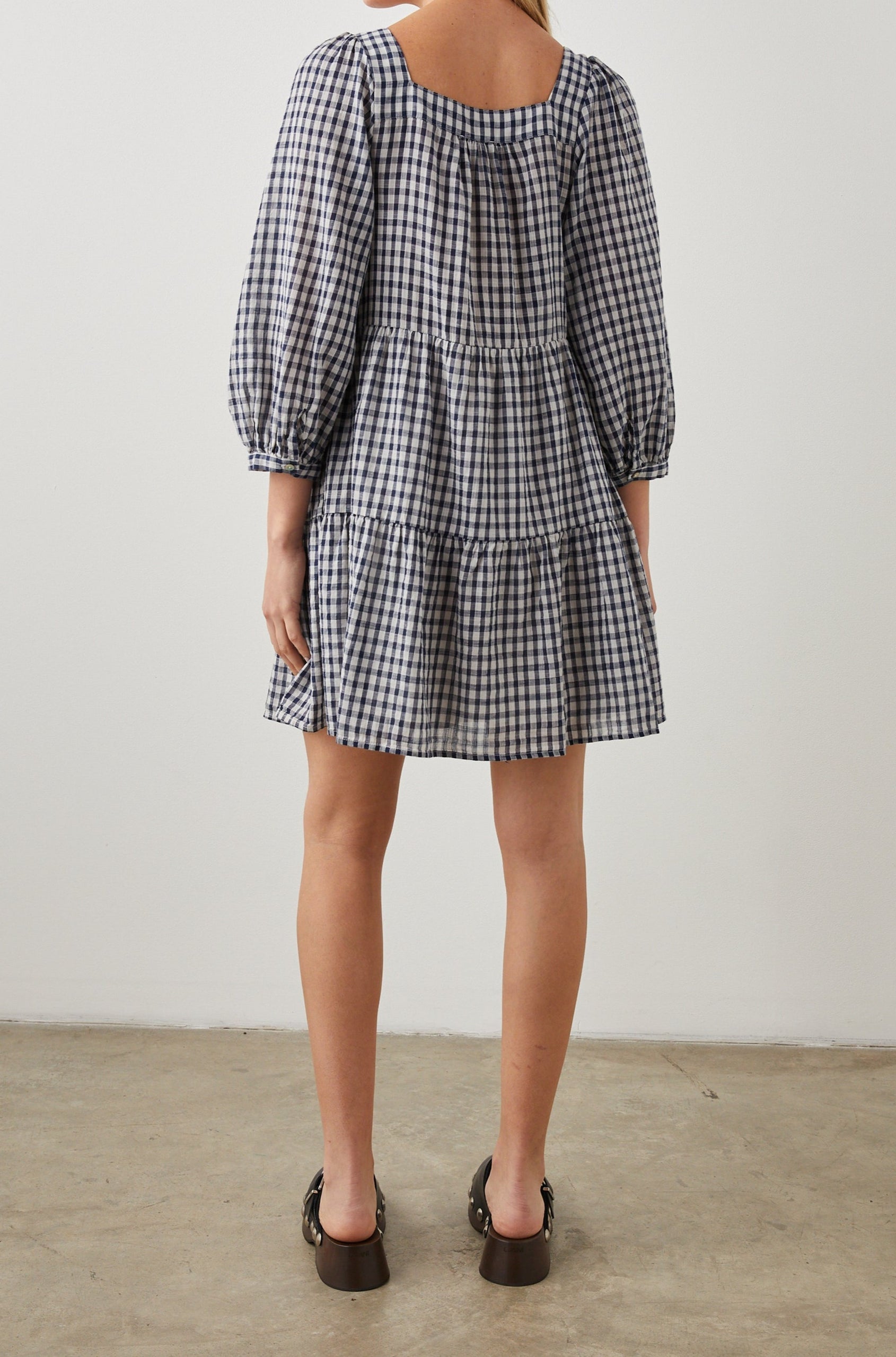 PIPPA SAILOR CHECK DRESS - BACK