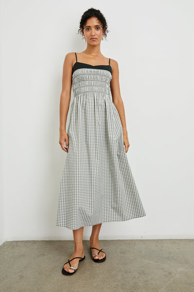 PRIMROSE DRESS - IVORY JET GINGHAM – Rails UK