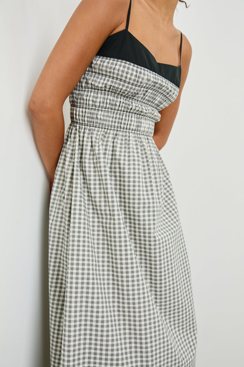PRIMROSE DRESS - IVORY JET GINGHAM – Rails UK