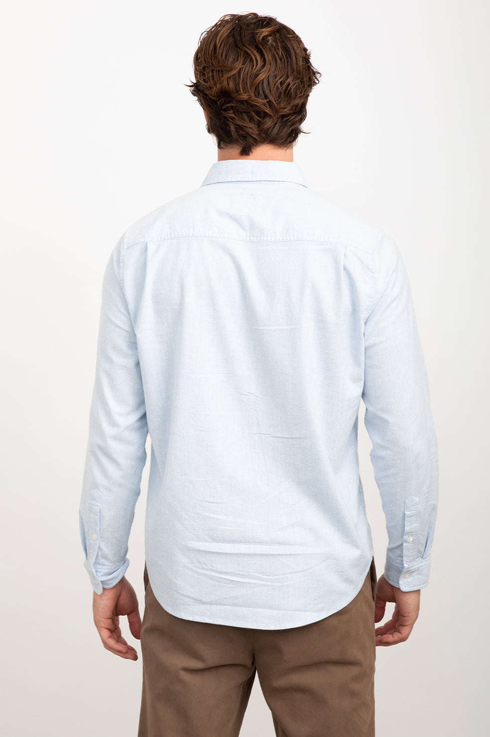 REID SHIRT - BLUE HEATHER OXFORD - BACK