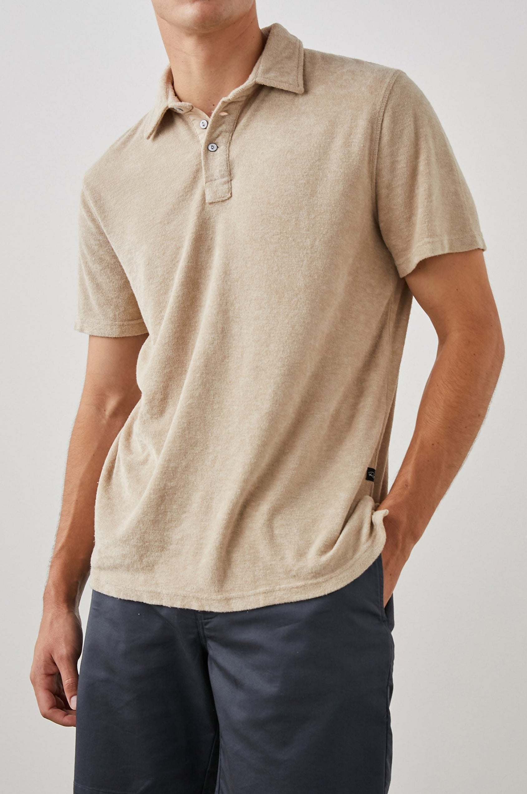 RHEN POLO SHIRT CHICKPEA - FRONT 