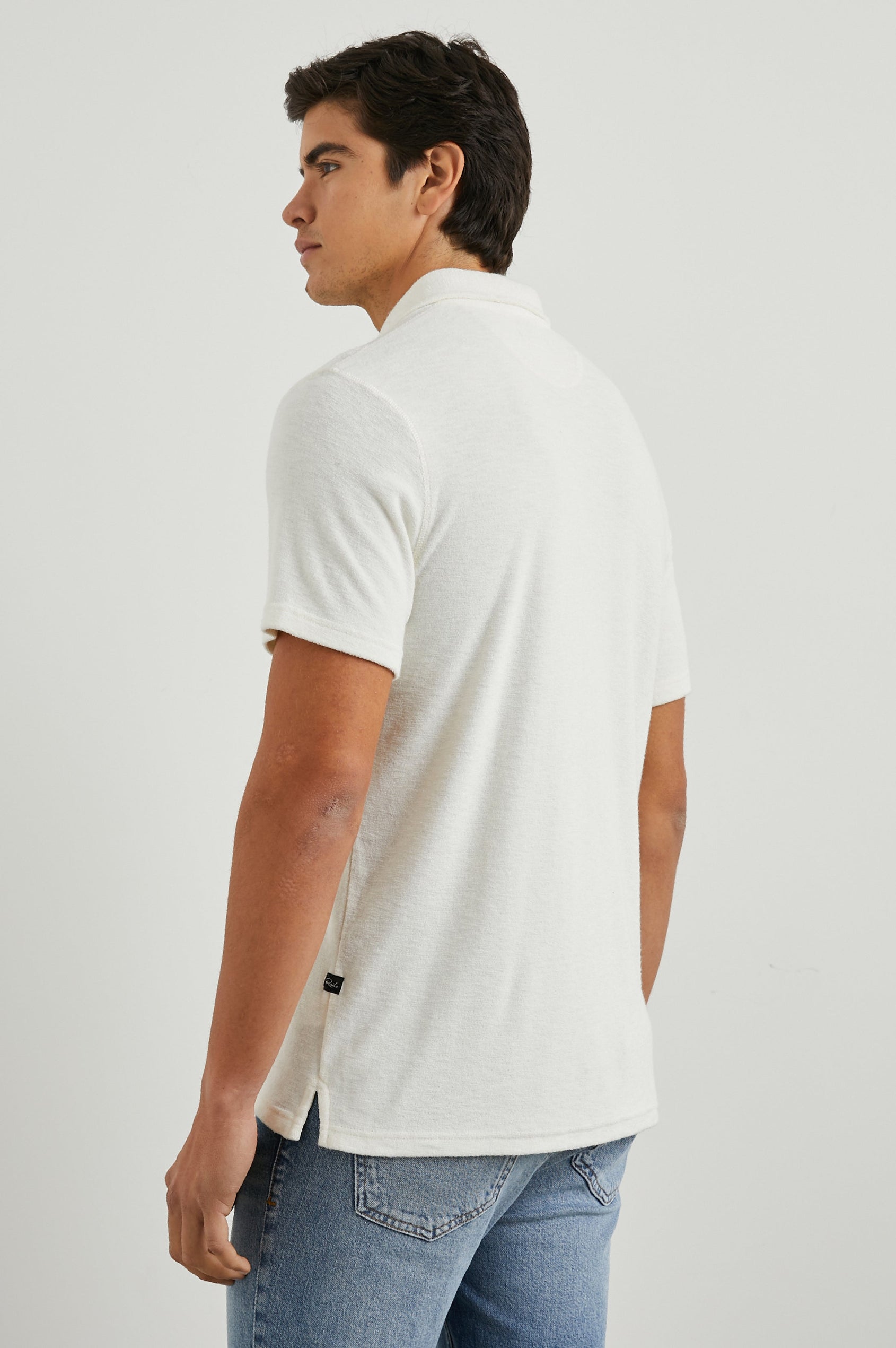 RHEN POLO SHIRT - TERRY PEARL - BACK BODY
