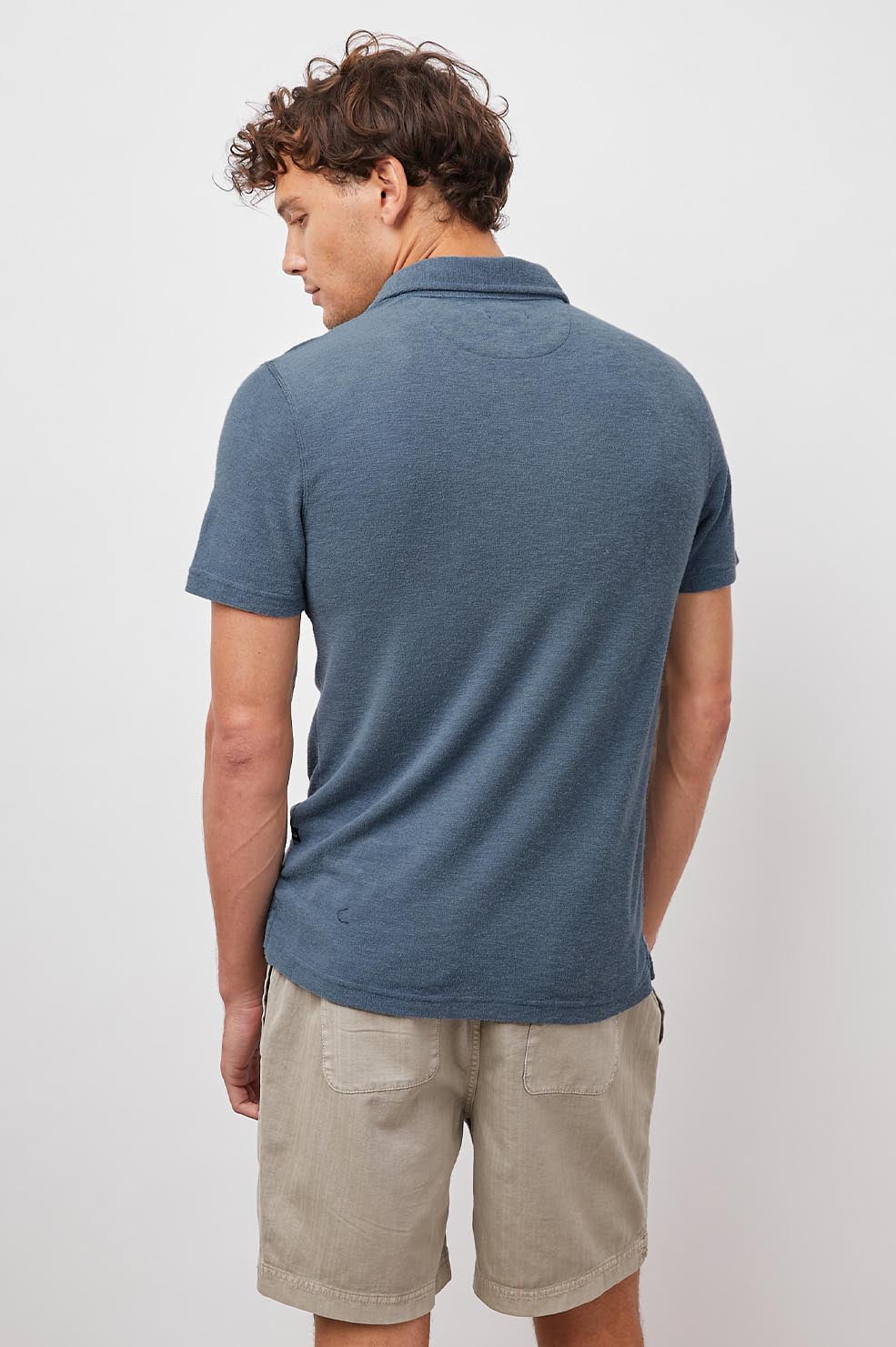 RHEN BLUE MIRAGE SHORT SLEEVE POLO-BACK