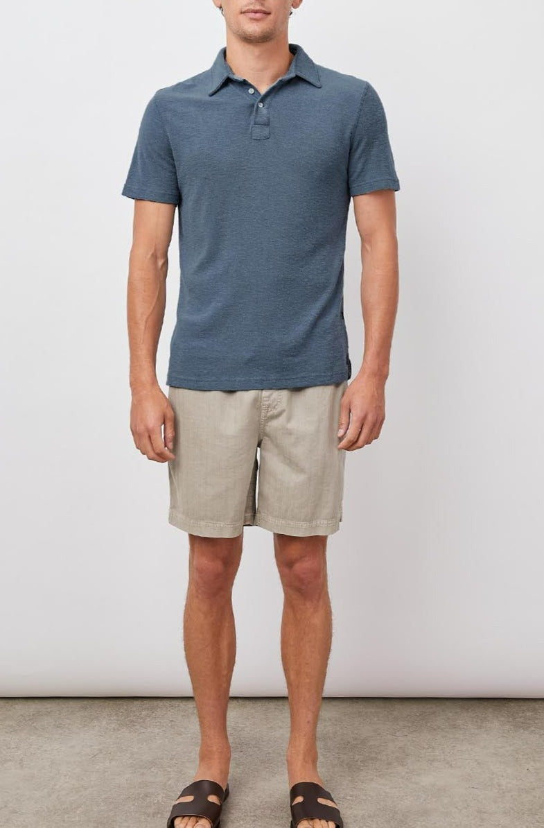 RHEN BLUE MIRAGE SHORT SLEEVE POLO-FULL FRONT BODY