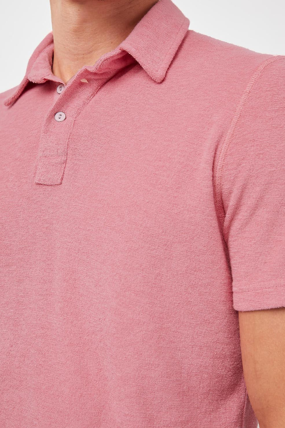RHEN NECTARINE SHORT SLEEVE POLO-DETAIL
