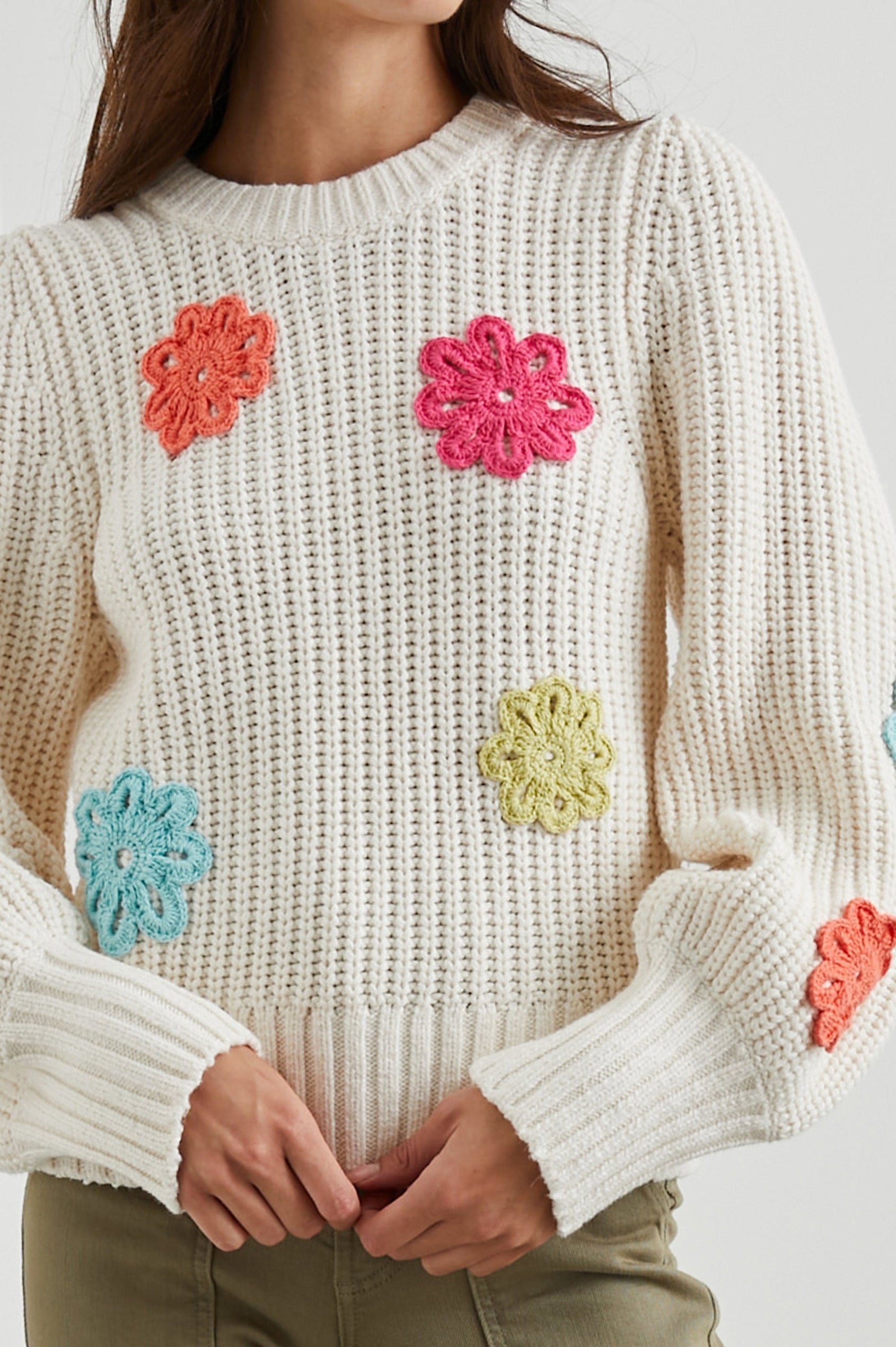 ROMY SWEATER - IVORY MULTI DAISIES – Rails UK