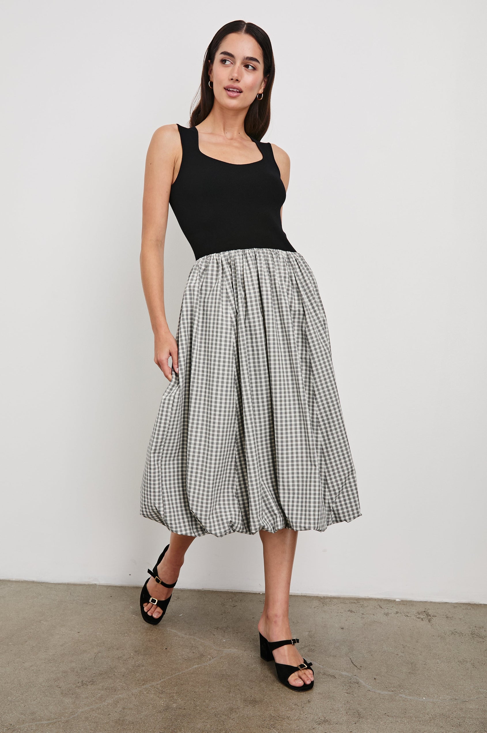 ROSALIND-IVORY-JET-GINGHAM-BLACK-SIDE ANGLE