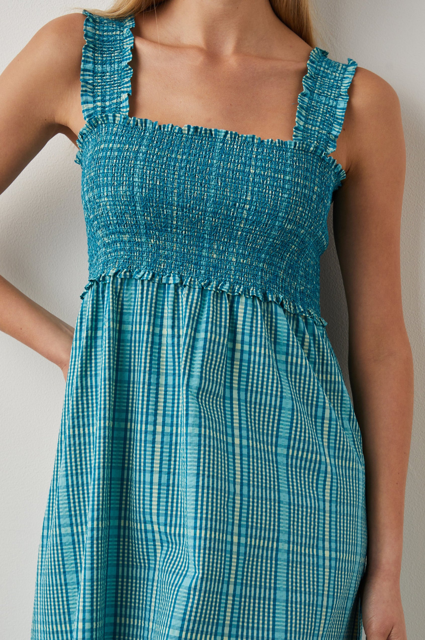 RUMI DRESS AUGUSTA MINI CHECK - DETAIL