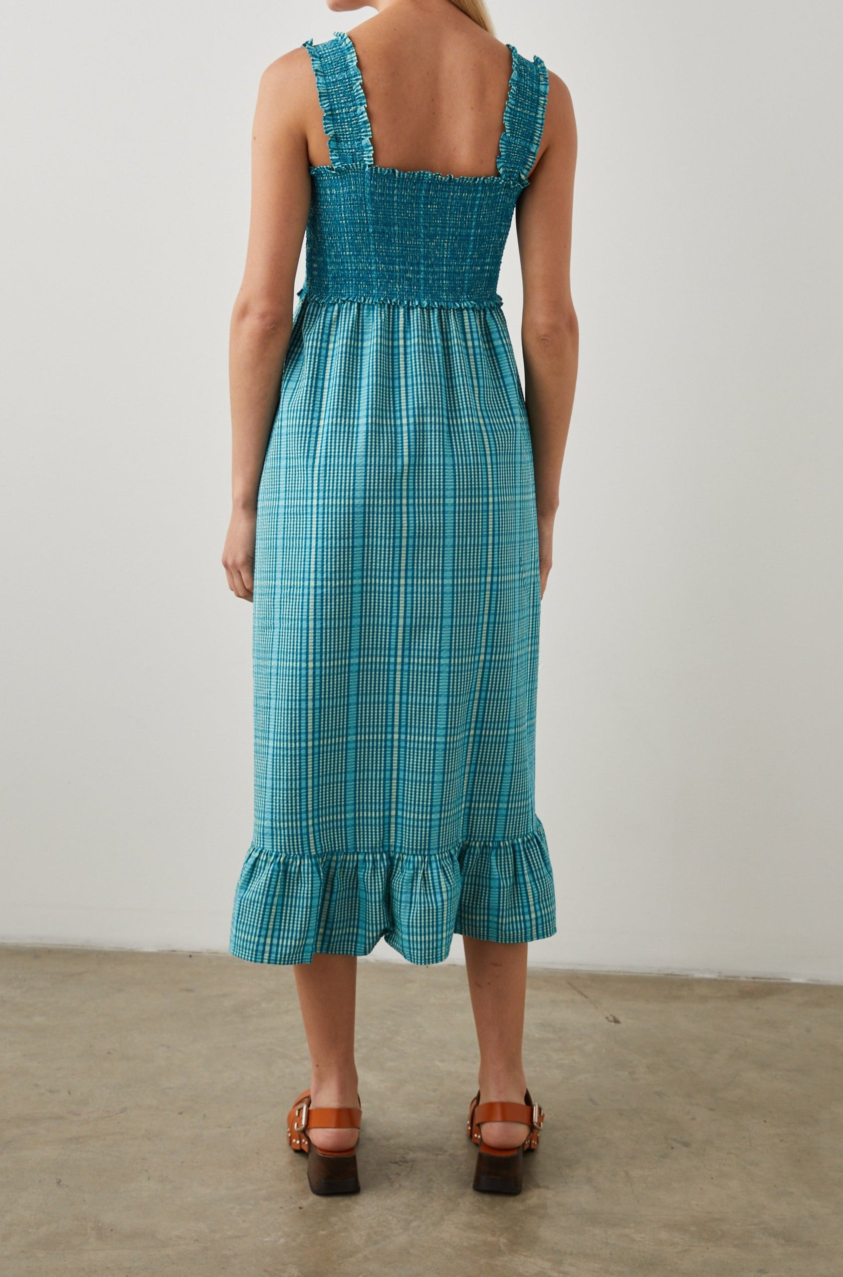 RUMI DRESS AUGUSTA MINI CHECK - BACK
