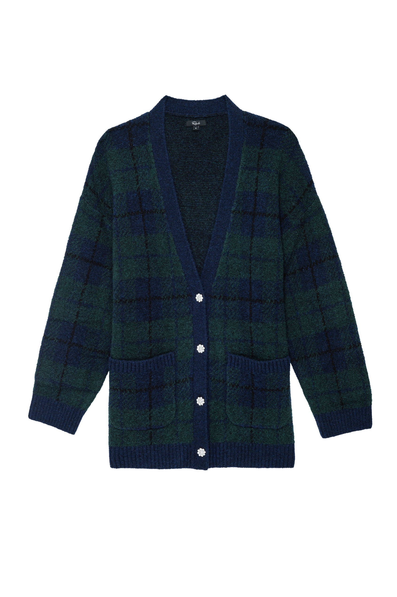RUNI CARDIGAN - NAVY TARTAN