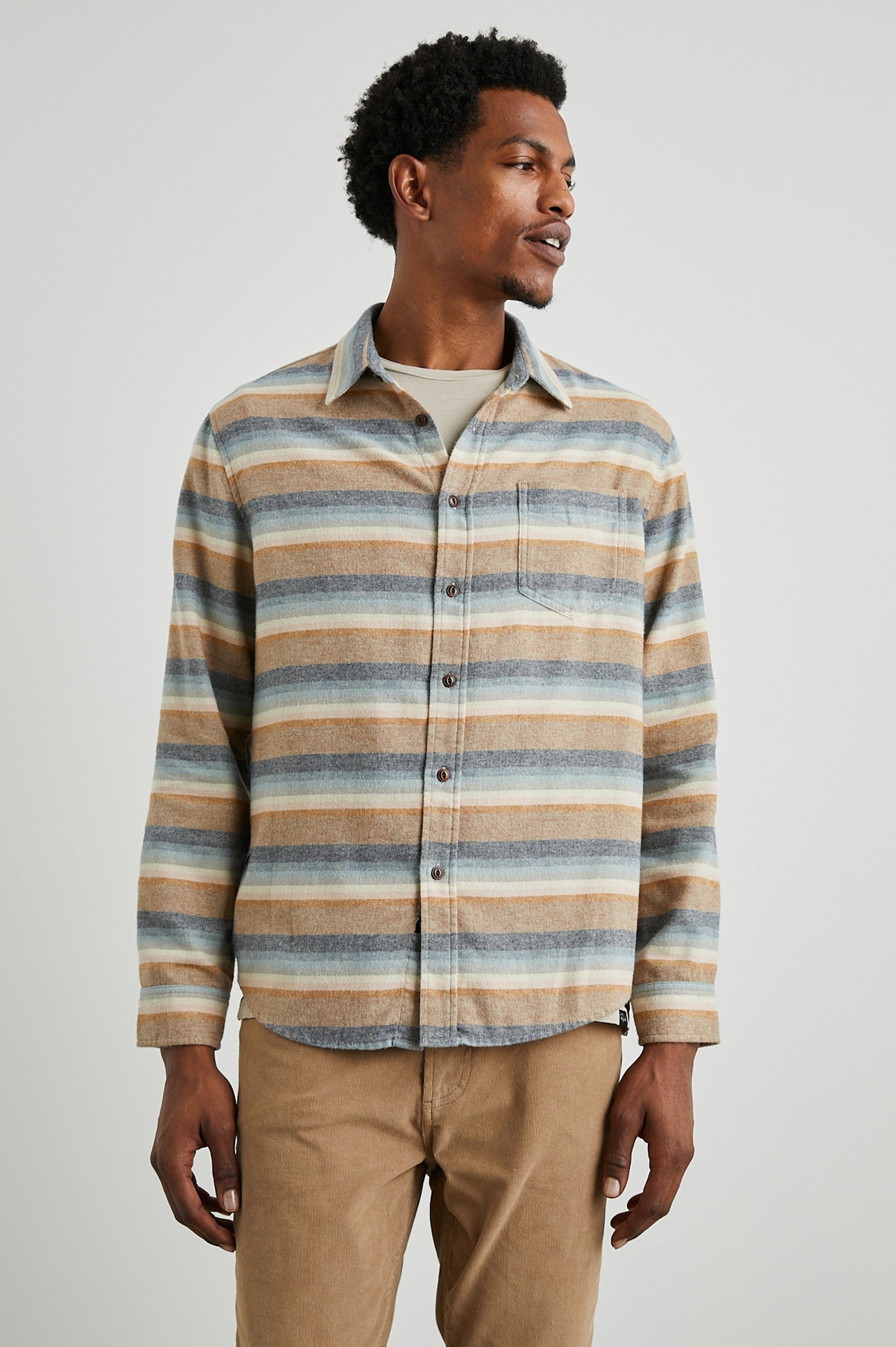 RUNSON SANTA FE STRIPE SHIRT - FRONT SHIRT CLOSED