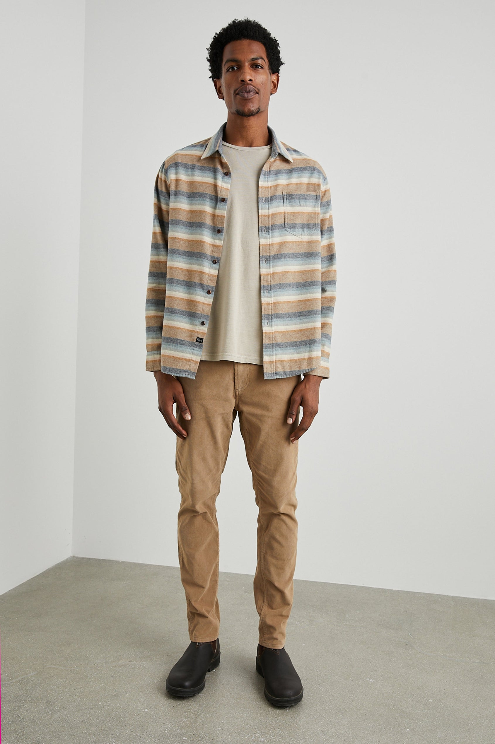 RUNSON SANTA FE STRIPE SHIRT - FRONT FULL BODY