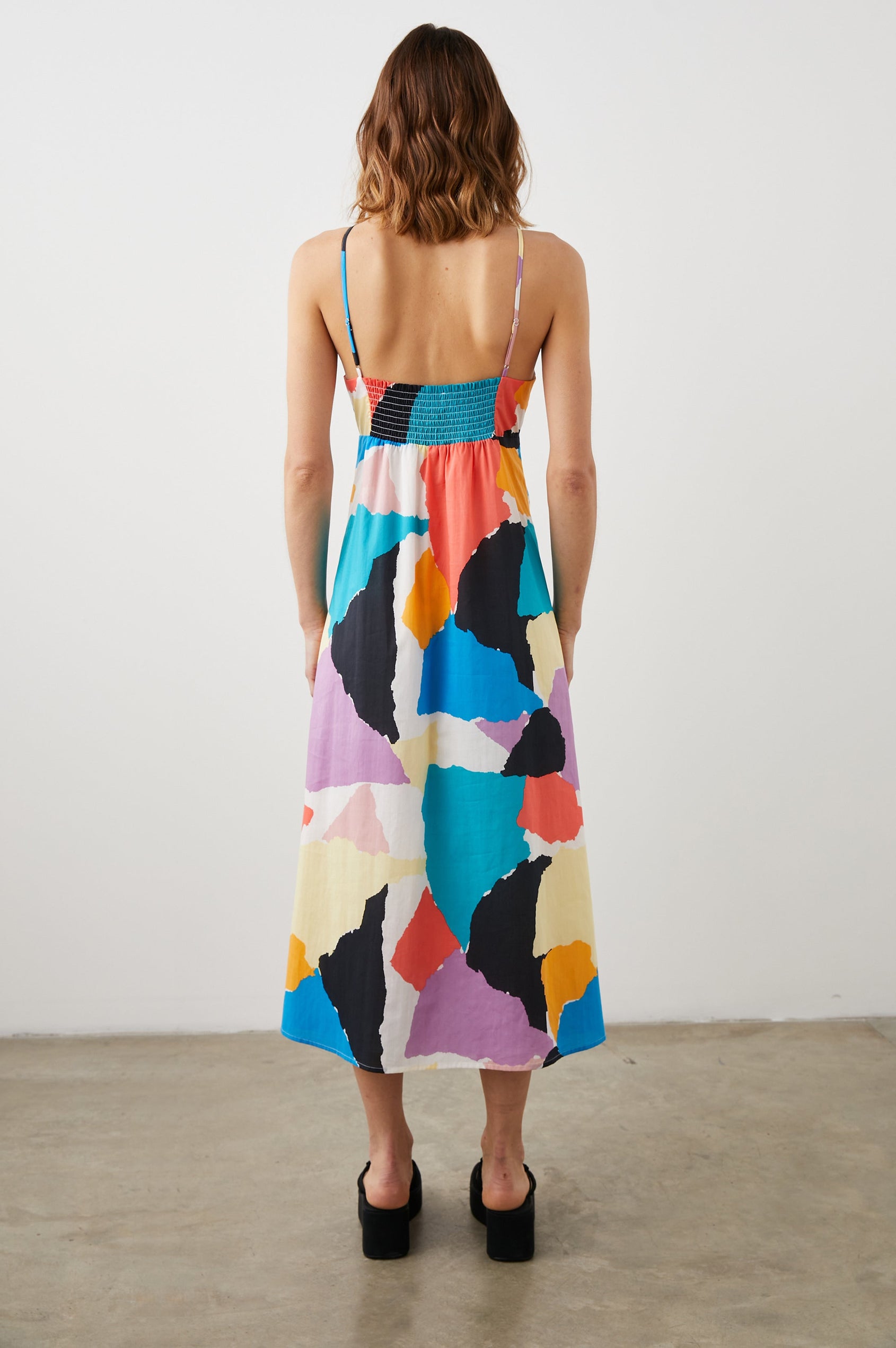 SABINA DRESS SUMMER COLOR BLOCK - BACK