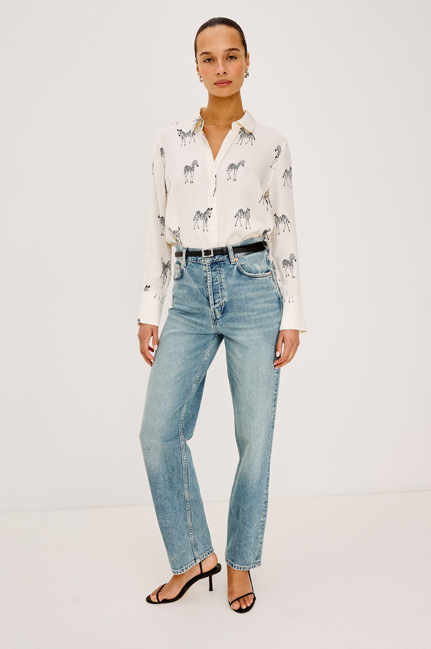 SAIGE SHIRT - IVORY ZEBRA