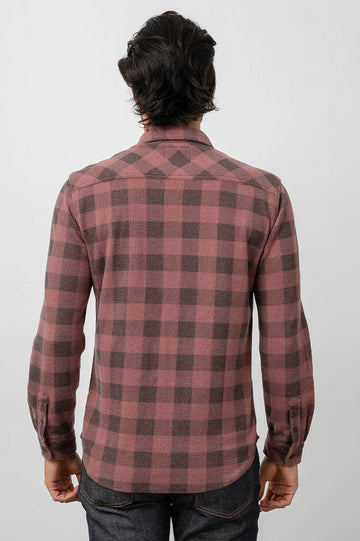 Sampson Brick Check Button Down Long Sleeve- back