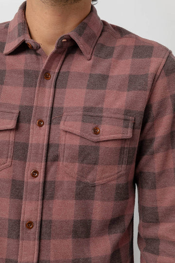 Sampson Brick Check Button Down Long Sleeve- detail