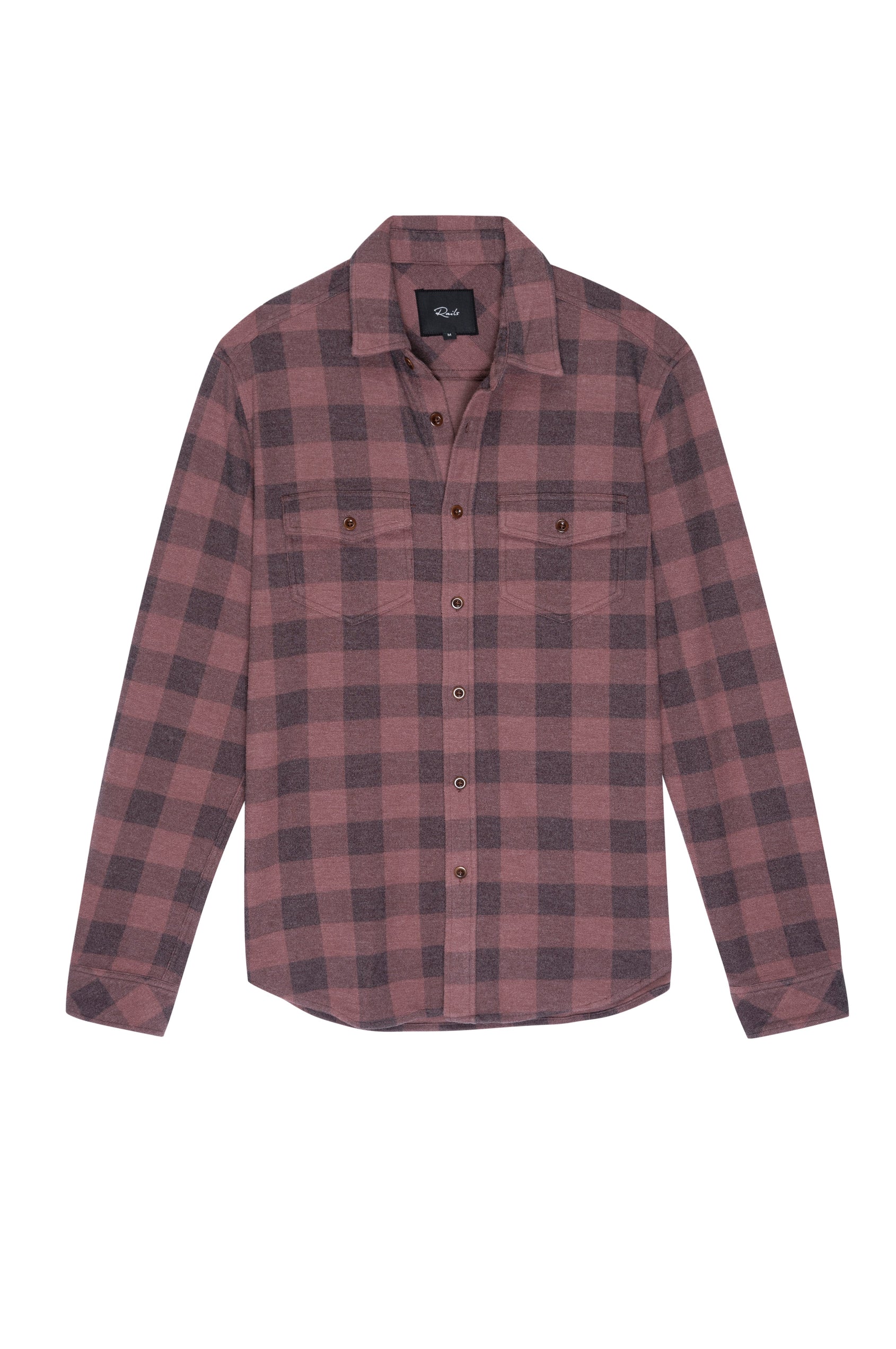 Sampson Brick Check Button Down Long Sleeve- flat