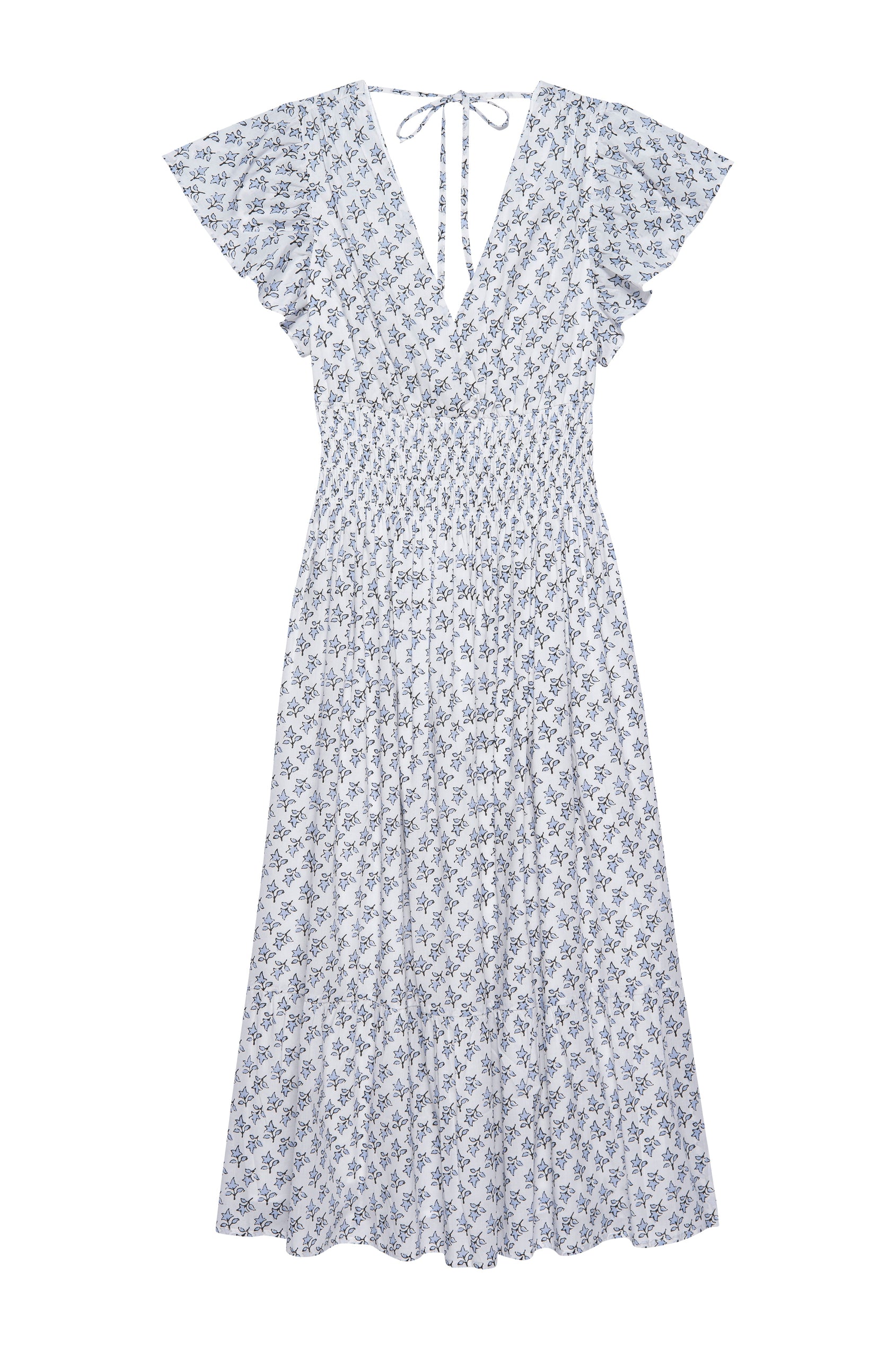 SEONA DRESS - WHITE BLUE IVY