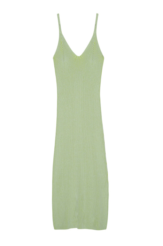 SHELBY DRESS - AGAVE RIBBED