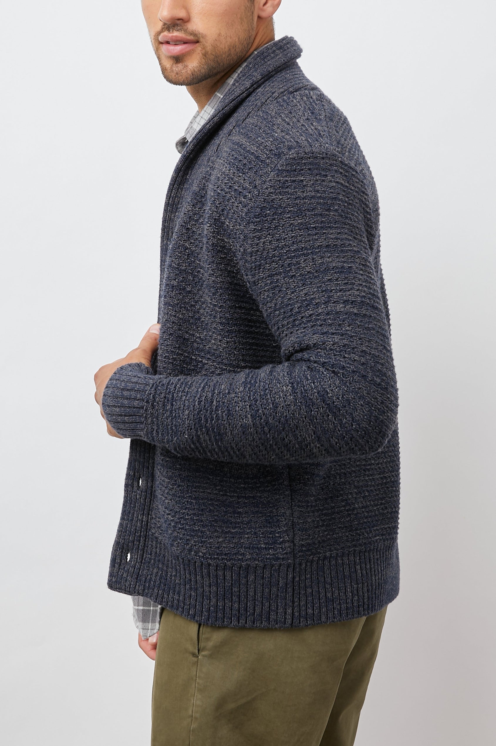 SHEPLEY CARDIGAN - WINTER MARINE - SIDE 