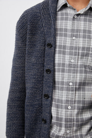 SHEPLEY CARDIGAN WINTER MARINE - BUTTON DETAILS