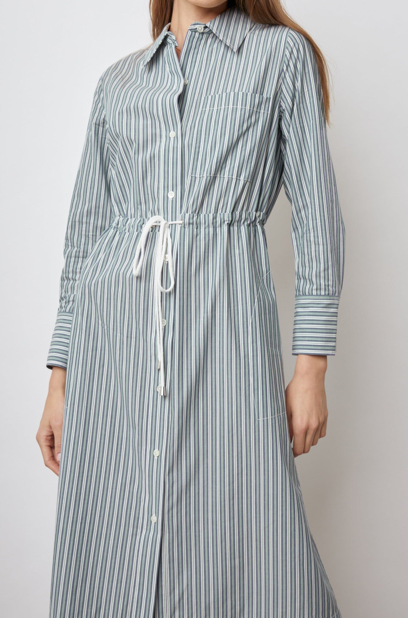 SHIVONNE DRESS BANK STRIPE - DETAIL