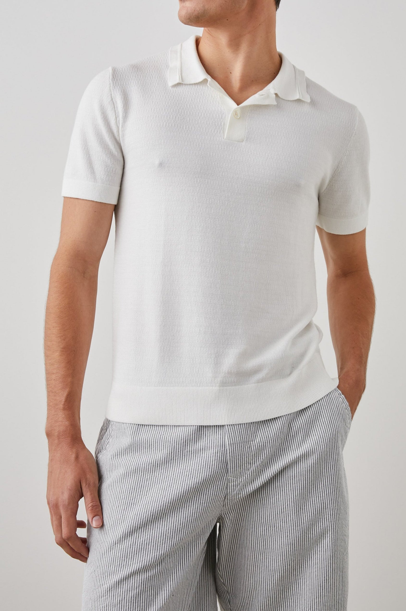 SHOREDITCH POLO SHIRT WHITE - FRONT