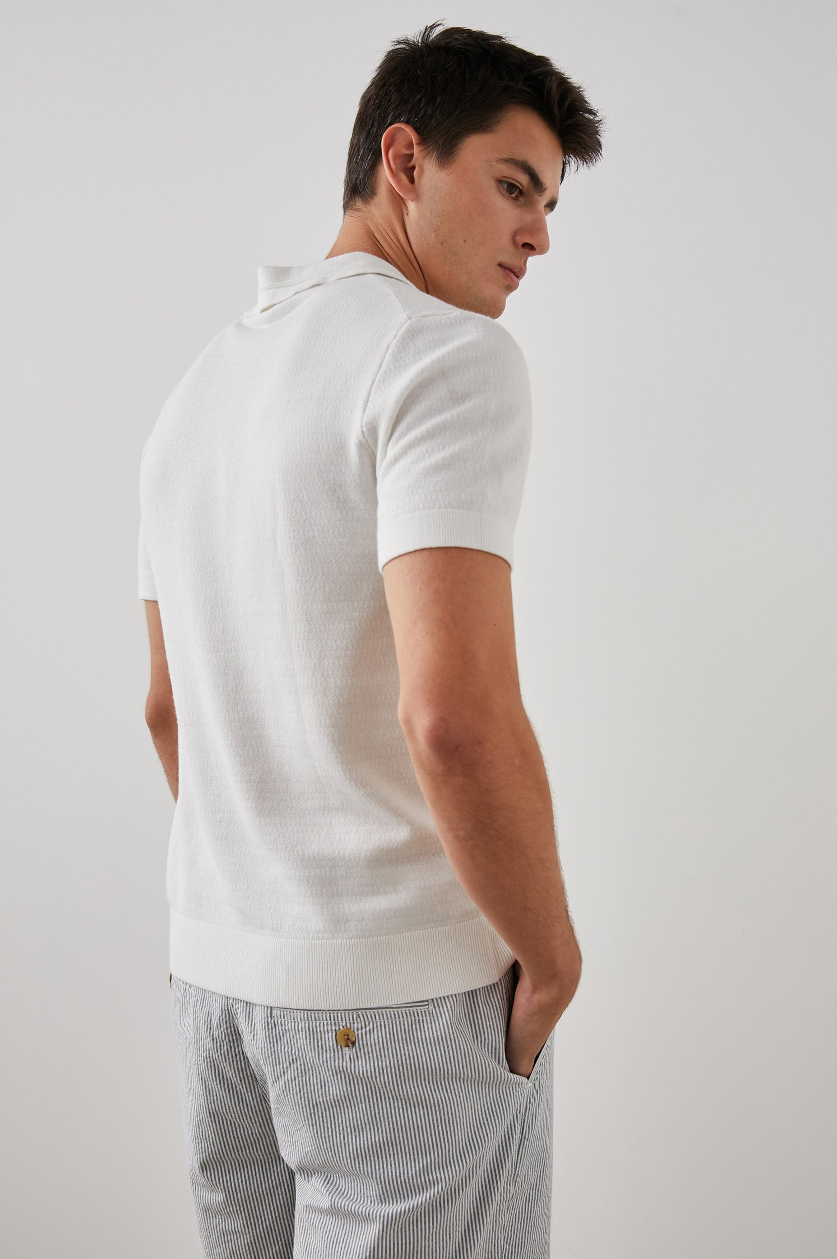 SHOREDITCH POLO SHIRT WHITE - BACK