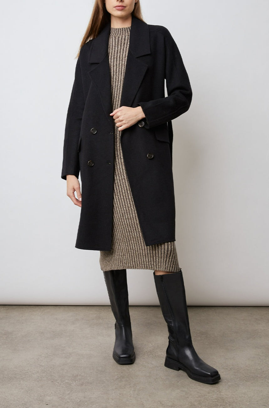 SLOAN BLACK COAT- FULL FRONT BODY