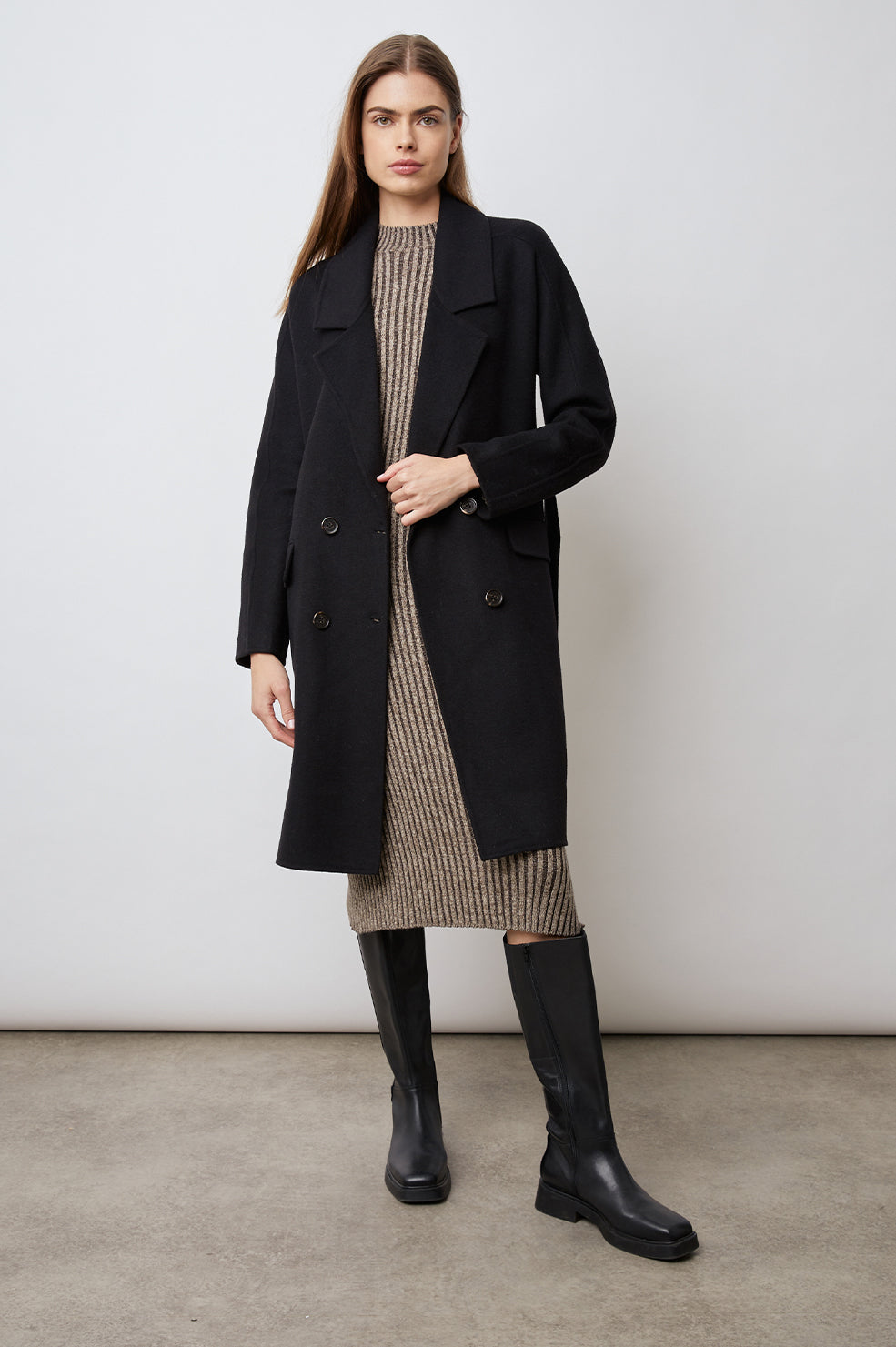 SLOAN BLACK COAT- FULL FRONT BODY