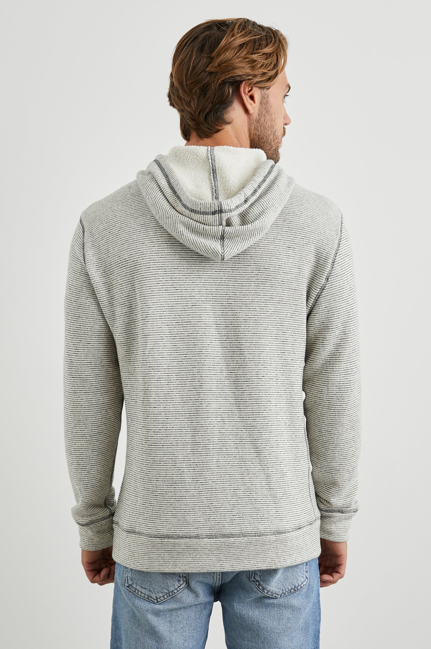 SMITH HOODIE CREAM NAVY STRIPE - BACK  BODY 