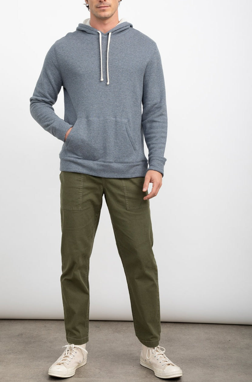 SMITH BLUE BARLEY STRIPE HOODIE-FULL FRONT BODY