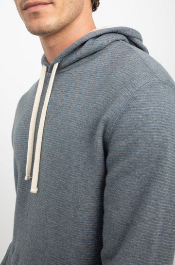 SMITH BLUE BARLEY STRIPE HOODIE-DETAIL