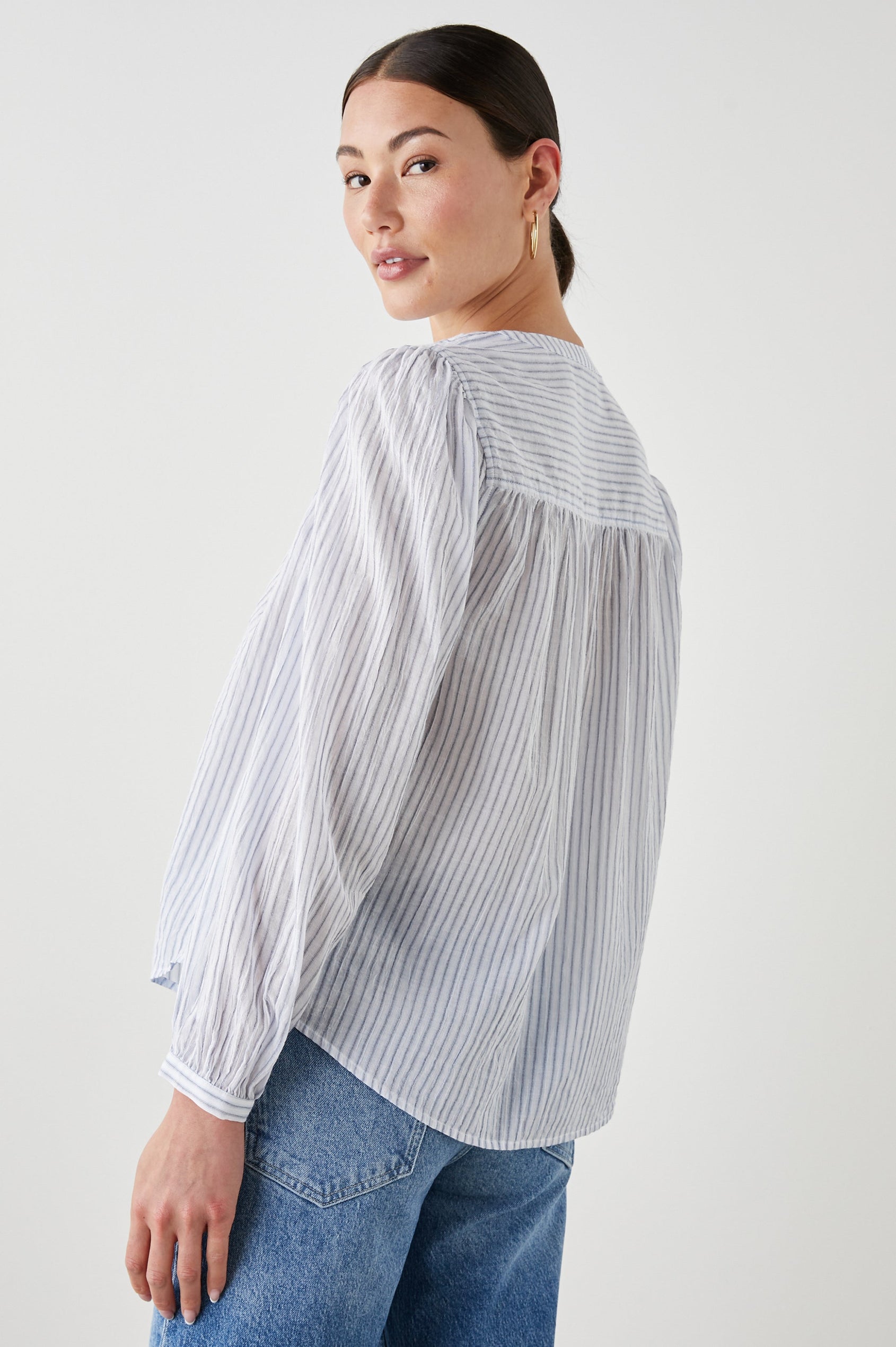 SONNET TOP CINO STRIPE - BACK ANGLE