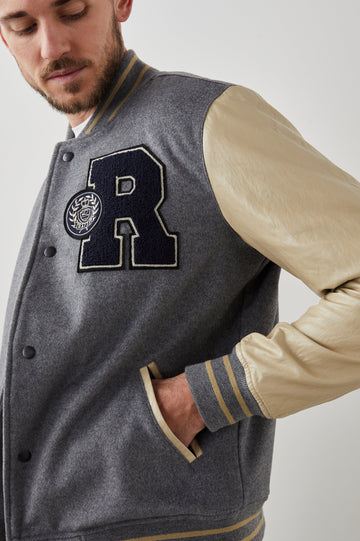 STANLEY HEATHER GREY DUNE JACKET - DETAIL OF SIDE