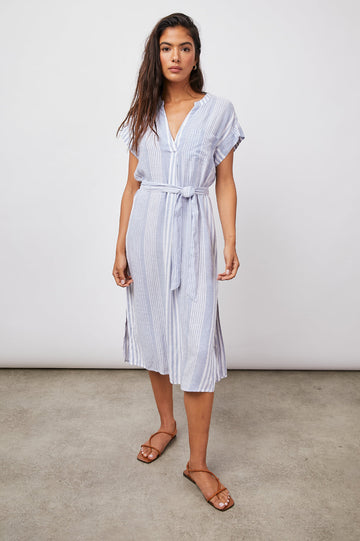SURI BLUE DUSK STRIPE DRESS- FULL FRONT BODY