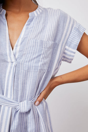 SURI BLUE DUSK STRIPE DRESS-DETAIL