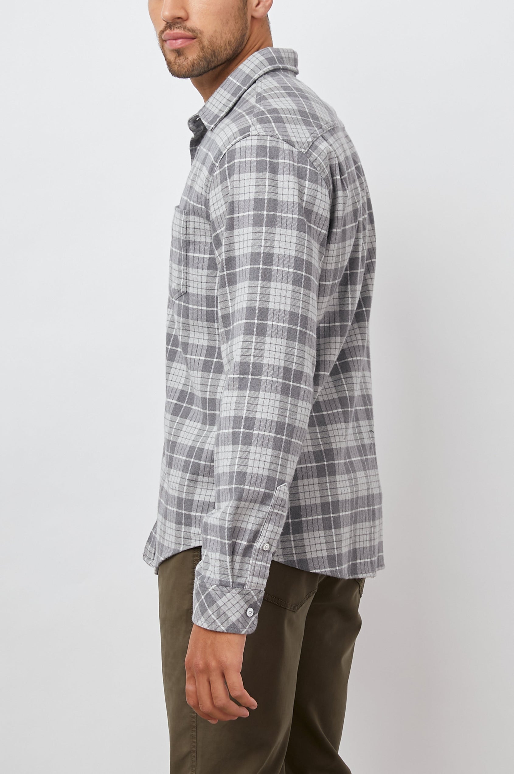 SUSSEX SHIRT - ALLOY SLATE MELANGE - SIDE BODY