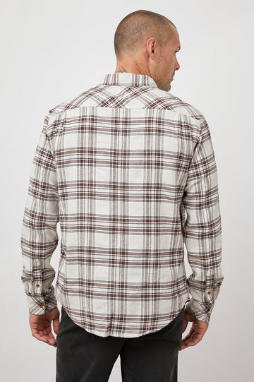 Sussex Oat Grey Brick Long Sleeve Button Down - back