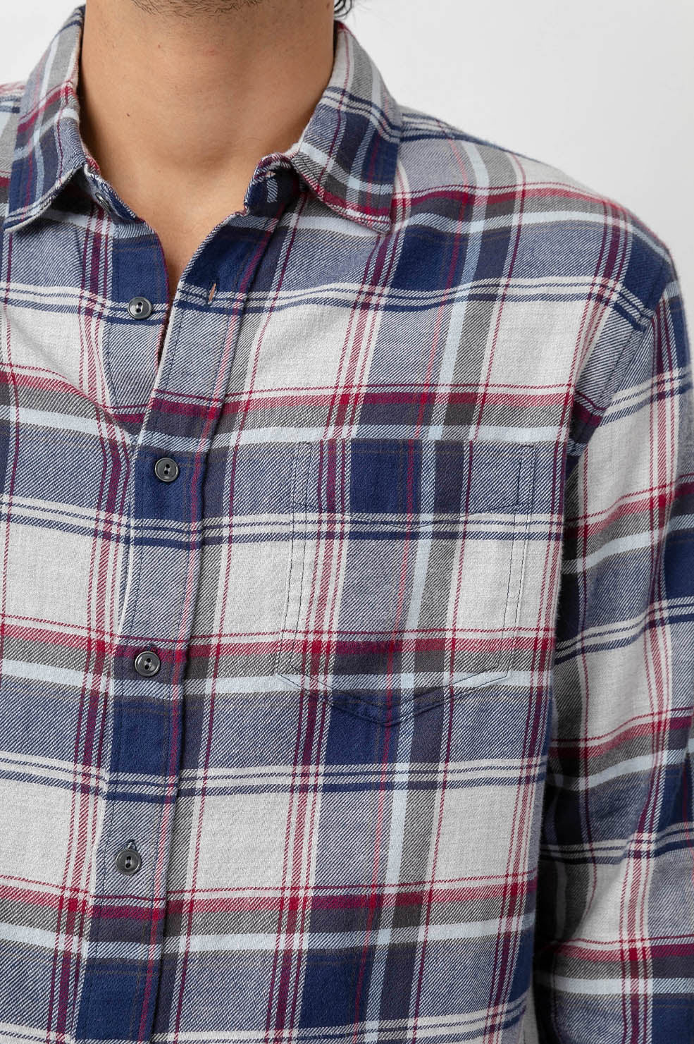 Sussex Sapphire Currant Button Down Long Sleeve- detail