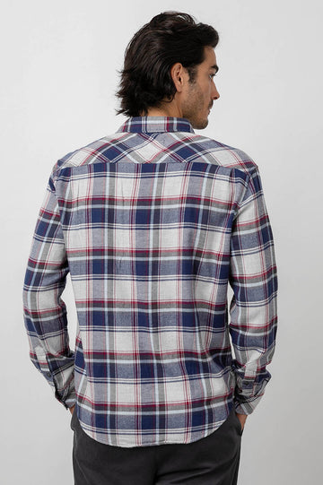 Sussex Sapphire Currant Button Down Long Sleeve- back