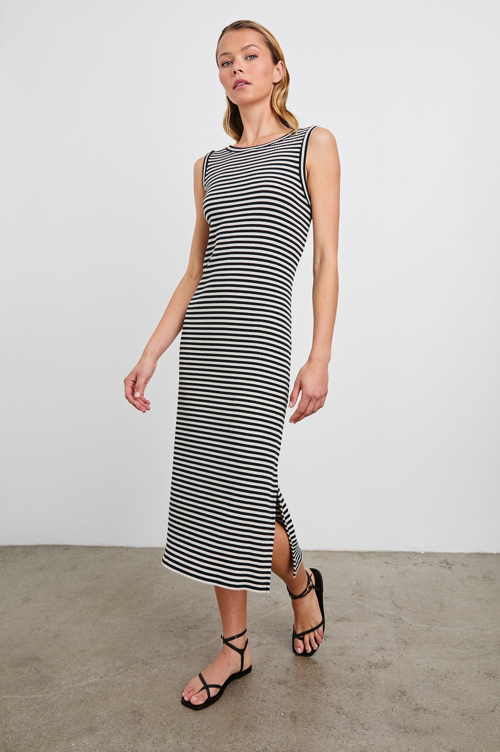 TANK-DRESS-BLACK-BIRCH-STRIPE-SIDE ANGLE