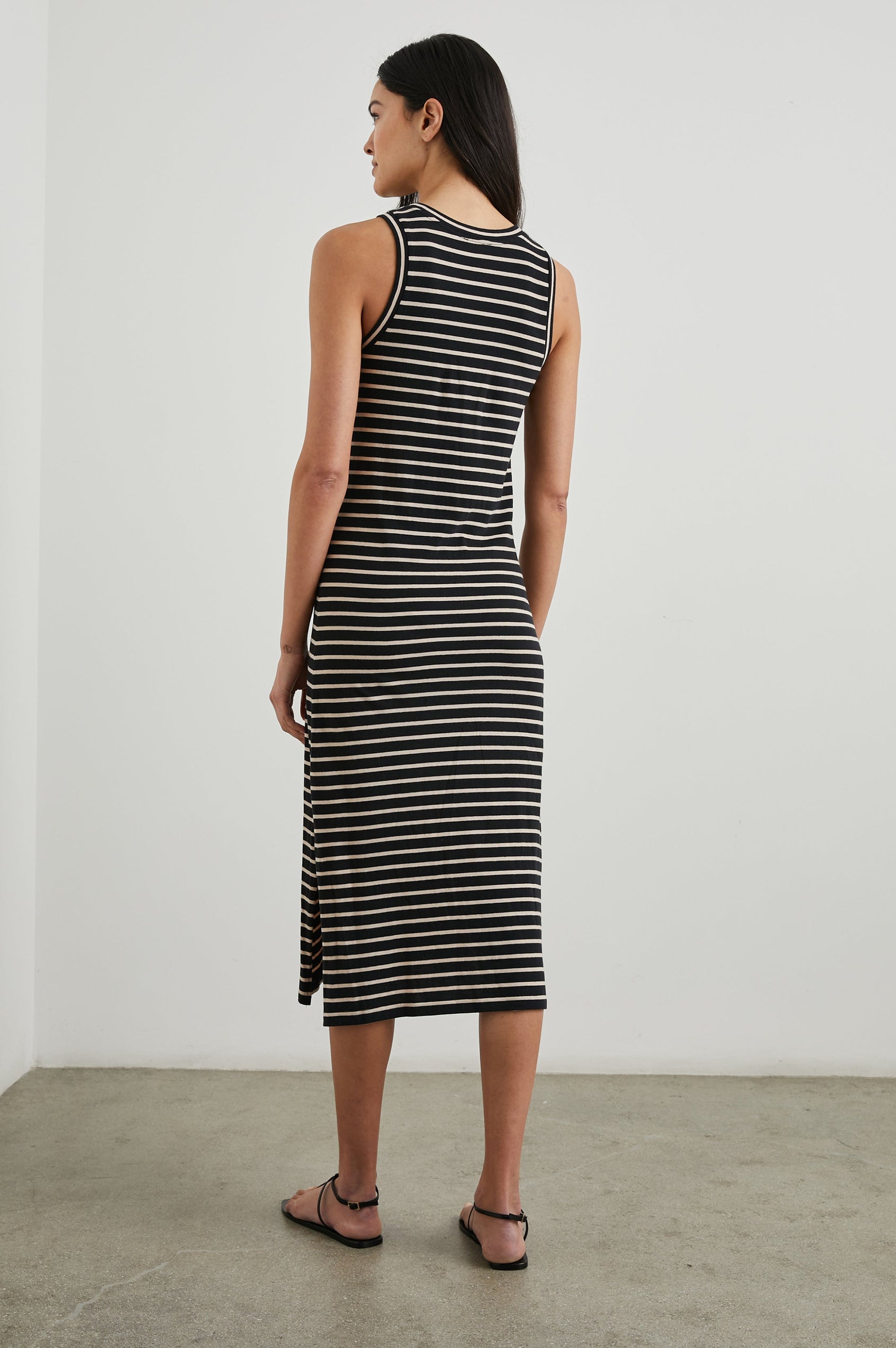 TANK-DRESS-BLACK-IVORY-STRIPE-BACK
