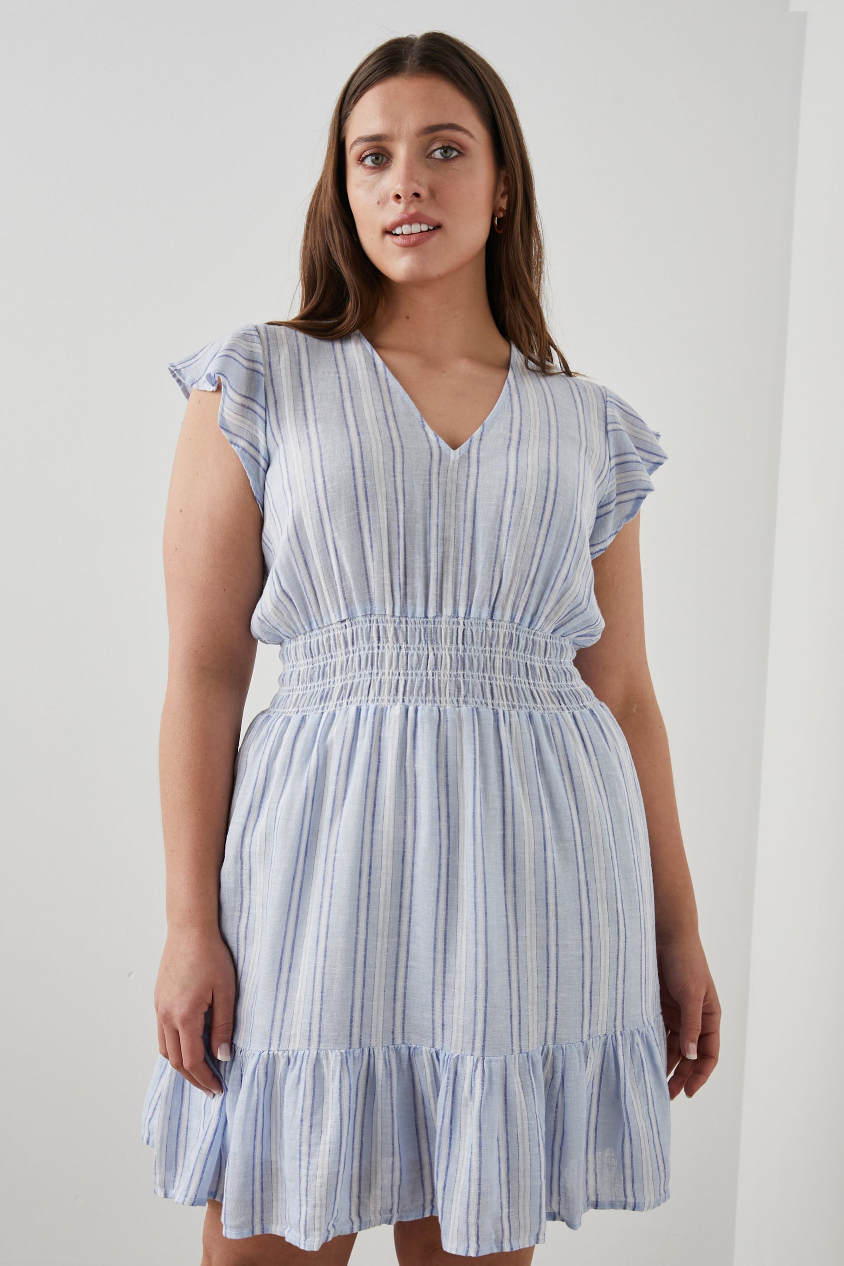 TARA DRESS NAPOLI STRIPE - MODEL 2 FRONT