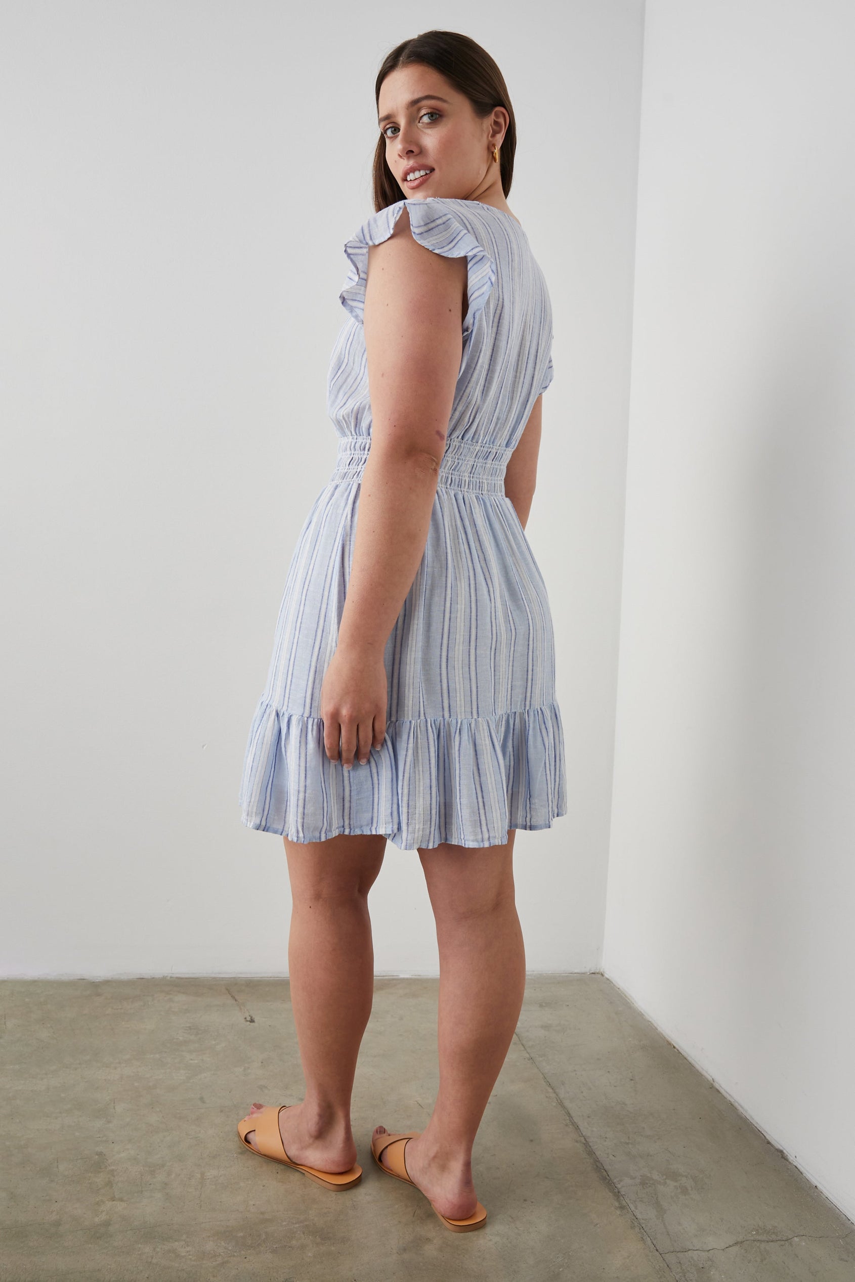 TARA DRESS NAPOLI STRIPE - MODEL 2 BACK