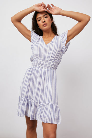 TARA BLUE CATALINA STRIPE DRESS- FRONT